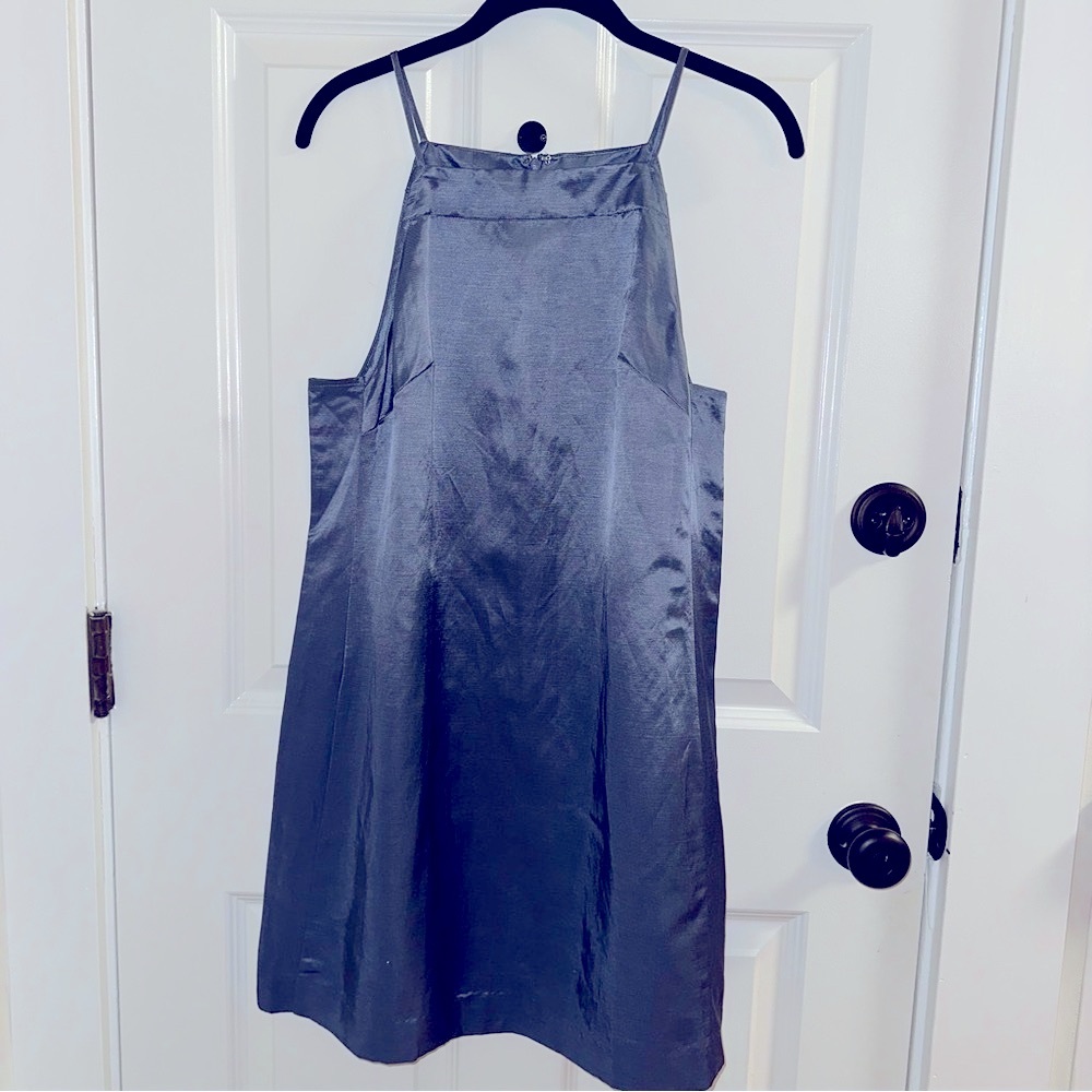 Madewell Linen Indigo Dress size 6 - Picture 5 of 8